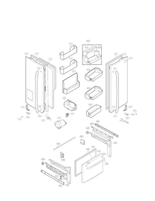 Door Parts Diagram and Parts List for LFX21976ST 03 LG Refrigerator