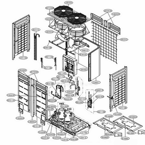 Outdoor Unit Diagram and Parts List for ARUN096BT3 AWGBLUS LG Air Conditioner