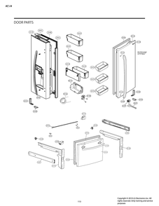 Door Parts Diagram and Parts List for GM-L258NKXM ASBCNA1 LG Refrigerator