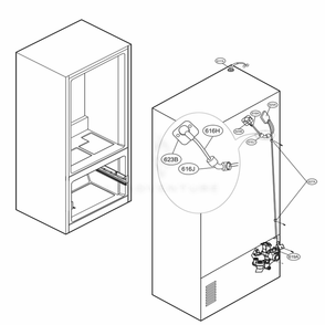 Valve And Water Tube Parts Diagram and Parts List for 70357 ASBCSE0 LG Refrigerator
