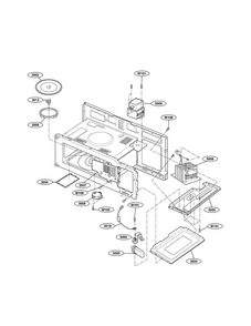 Interior Parts Diagram and Parts List for MV1502B-01  LG Microwave
