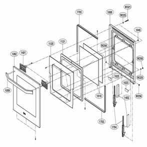 Upper Door Parts Diagram and Parts List for LSWD309BD ABDLSTD LG Range