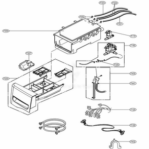 Dispenser Assembly Diagram and Parts List for 41483 ASTEPEU LG Washer