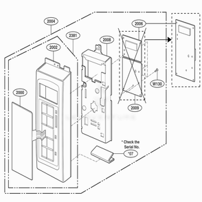 Controller Parts Diagram and Parts List for AMV4204AAW AW1EAMA LG Range