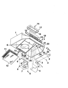 Range Hood Diagram and Parts List for 23351848590  Kenmore Range Hood