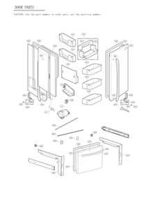 Door Parts Diagram and Parts List for GC-L288GQXM ABICSE1 LG Refrigerator