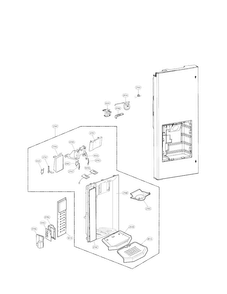 Dispenser Parts Diagram and Parts List for LFX28977ST 02 LG Refrigerator
