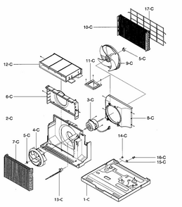 Air Handling/cycle Parts Diagram and Parts List for 58076081700  Kenmore Air Conditioner