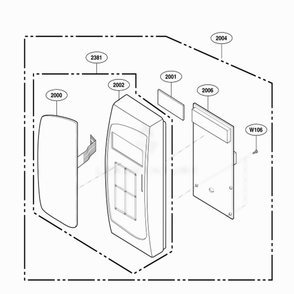 Control Panel Parts 1 Diagram and Parts List for 62252 CW1ESEA LG Wall Oven