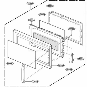 Door Parts Diagram and Parts List for MH7135XEB1 B1EWRP LG Range