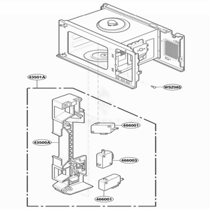 Latch Board Parts Diagram and Parts List for PLMB186CC AT3EGEF LG Wall Oven