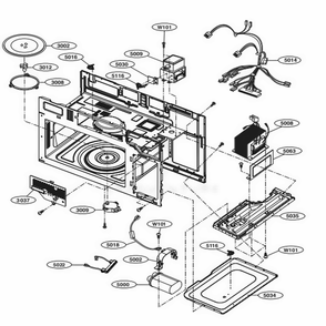 Interior Parts 1 Diagram and Parts List for LMV1765ST CS2ELNA LG Range