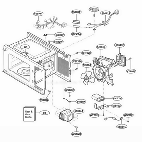 Interior Parts Diagram and Parts List for MT4140SKQ AWHEWRP LG Range