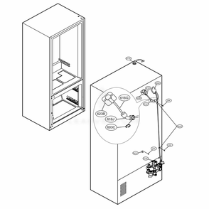 Valve And Water Tube Parts Diagram and Parts List for LFXC24726S ASTCNA0 LG Refrigerator