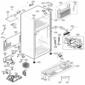 Case Parts Diagram and Parts List for LTCS20220B AWBCNA5 LG Refrigerator