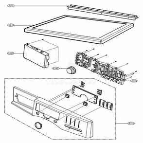 Control Panel And Plate Assembly Diagram and Parts List for 90441 ABWESEC LG Dryer