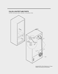 Valve And Water Tube Parts Diagram and Parts List for GR-L268LMJM AMTCNA0 LG Refrigerator