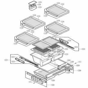 Refrigerator Parts Diagram and Parts List for 77712 ASWCSER LG Refrigerator