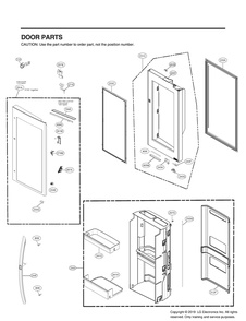 Door Parts 2 Diagram and Parts List for GR-X30GMKYM ASBCNA2 LG Refrigerator
