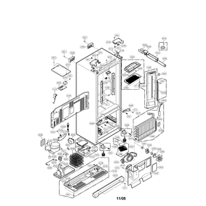 Case Diagram and Parts List for LFX25980ST 00 LG Refrigerator