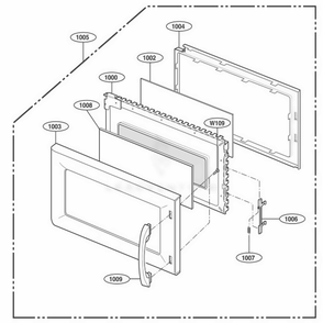 Part Location Diagram of 3581W1A280B LG DOOR ASSEMBLY