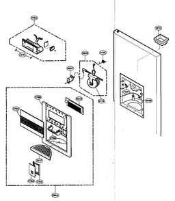 Dispenser Parts Diagram and Parts List for LSC26905TT 00 LG Refrigerator