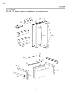 Door Parts Diagram and Parts List for GM-B248FQFM ASWCNA0 LG Refrigerator