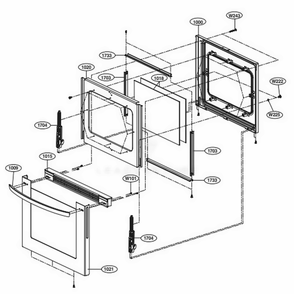 Door Parts Diagram and Parts List for LRG3193BD FBDELGA LG Range