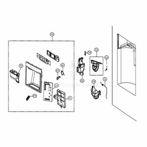 Dispenser Parts Diagram and Parts List for 74029 AWBCSE1 LG Refrigerator