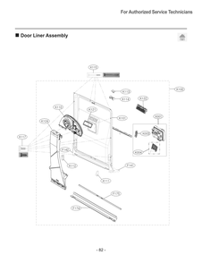Door Liner Assembly Diagram and Parts List for SKSDW2411S ASTESNA LG Dishwasher
