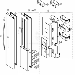 Refrigerator Door Diagram and Parts List for 51869 AWBCSE3 LG Refrigerator