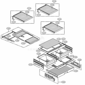 Refrigerator Parts Diagram and Parts List for 71099 AWBCSE2 LG Refrigerator