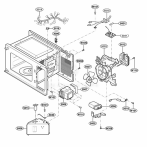 Interior Parts 2 Diagram and Parts List for 65222401 CW1ESEA LG Range