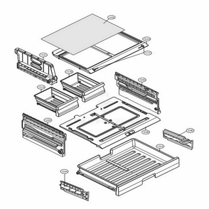 Refrigerator Parts - Pantry Diagram and Parts List for 72309 AWBCSE0 LG Refrigerator