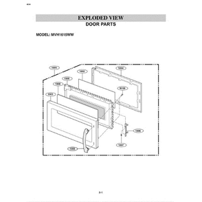 Section 1 Diagram and Parts List for MVH1615WW CWHEGSE LG Microwave Oven Combo
