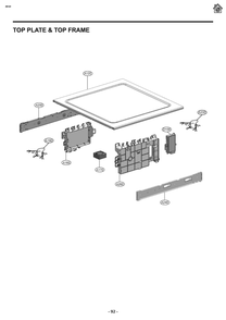 Top Plate And Top Frame Diagram and Parts List for WKHC152HWA ABWEEUS LG Washer Dryer Combo