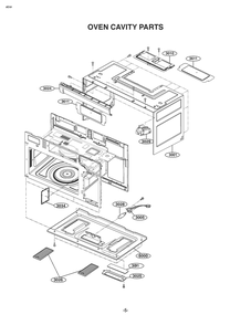Oven Cavity Parts Diagram and Parts List for JVM3160DFBB CB1EGEU LG Microwave Oven Combo