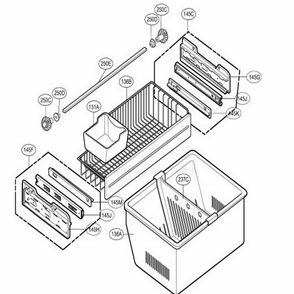 Freezer Parts Diagram and Parts List for 78719 AHMCSER LG Refrigerator