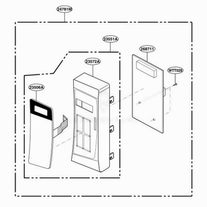 Control Panel Parts Diagram and Parts List for JES735BJ CBKEGEU LG Range