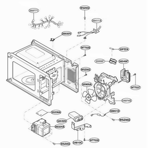 Interior Parts 1 Diagram and Parts List for MA7542B01 CB1EGSE LG Range