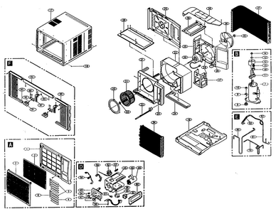 Cabinet Parts Diagram and Parts List for R2102  LG Air Conditioner