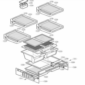 Refrigerator Parts Diagram and Parts List for 77554 ABICSEF LG Refrigerator