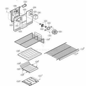 Freezer Parts Diagram and Parts List for 75254 ABICSEF LG Refrigerator