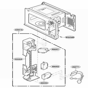 Latch Board Parts Diagram and Parts List for MS60BM MWEGSC LG Range