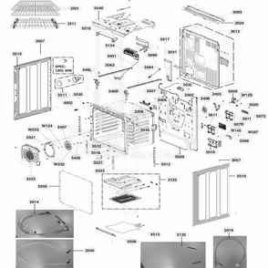 Cavity Parts Diagram and Parts List for LSSE3026ST ASTLSTD LG Range