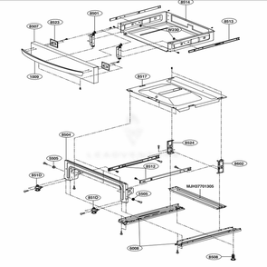 Drawer Parts Diagram and Parts List for LSG4513ST ASTELGA LG Range
