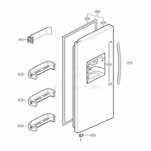 Freezer Door Diagram and Parts List for LSC27921ST AST1LGA LG Refrigerator