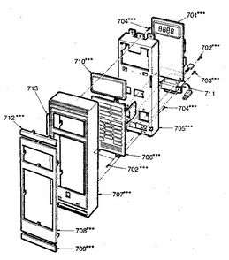 Control Panel Parts Diagram and Parts List for 7218876780  Kenmore Microwave