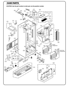 Case Parts Diagram and Parts List for LFX31935ST 00 LG Refrigerator