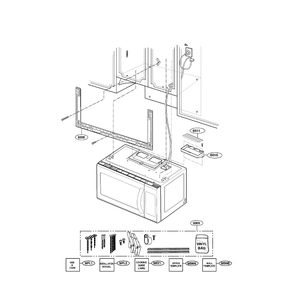 Installation Diagram and Parts List for LMH2016SB 00 LG Microwave Oven Combo